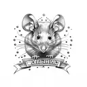 mouse with tiara tattoo design idea