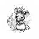 mouse with tiara tattoo design idea