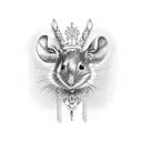 mouse with tiara tattoo design idea