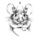 mouse with tiara tattoo design idea