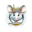 mouse with tiara tattoo design idea