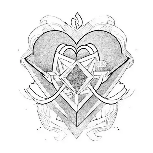 strong heart tattoo design idea