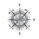 compass with maple leafs tattoo design idea