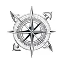 viking compass arrow tattoo design idea
