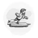 strong man pulling up small man balancing on a bar on a globe tattoo design idea