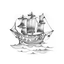undead pirate ship  tattoo design idea