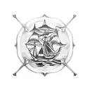 undead pirate ship  tattoo design idea