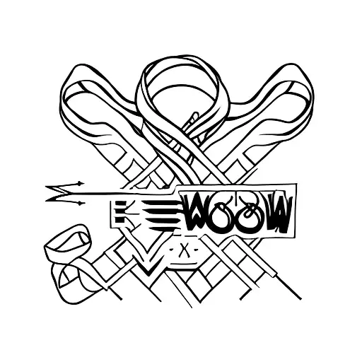 bow and arrow with cancer ribbon and semicolon and words "struggle forward" tattoo design idea