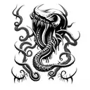 axe inspired by venom and Cthulhu tattoo design idea