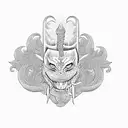 sri lankan devil mask with Venom infused tattoo design idea