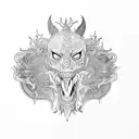sri lankan devil mask with Venom infused tattoo design idea