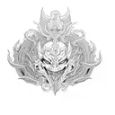 sri lankan devil mask with Venom infused tattoo design idea