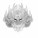 sri lankan devil mask with Venom infused tattoo design idea