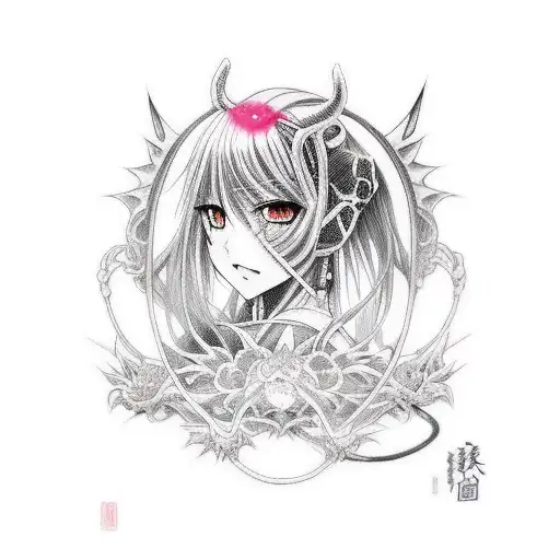 cyber cigilism misa amane anime succubus tattoo design idea