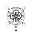 Rosary necklace with cross going down forearm  tattoo design idea