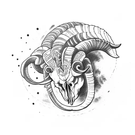 Ram Skull tattoo design idea