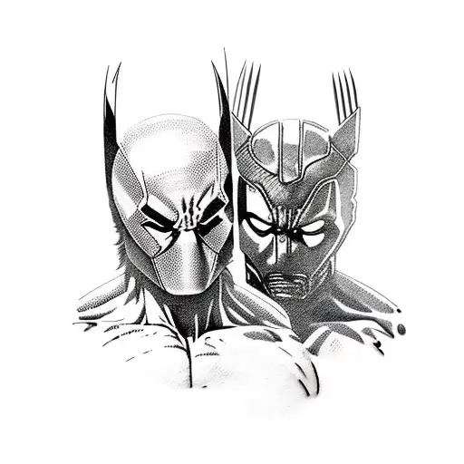 Wolverine and Deadpool tattoo design idea