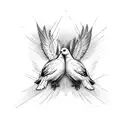 Two doves tattoo design idea