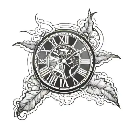 Tennessee state outline, clock face tattoo design idea