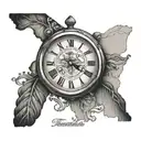 Tennessee outline, Clock face tattoo design idea