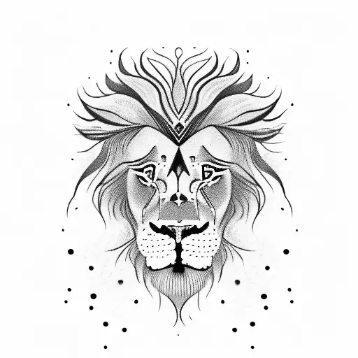 create lion with "fear is a liar" written within the image tattoo design idea