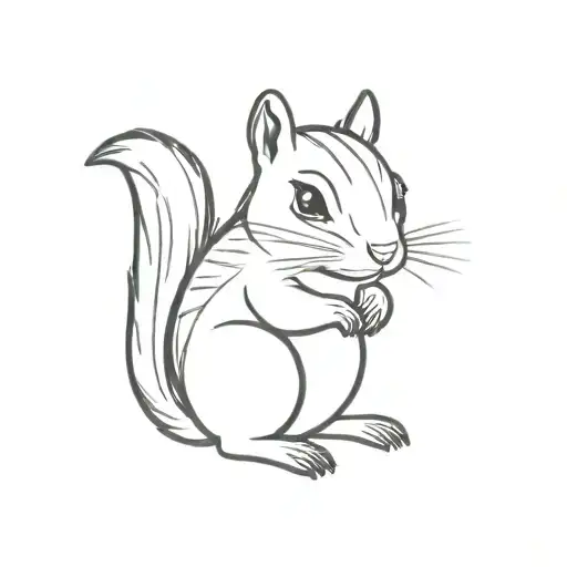 chipmunk holding tattoo design idea