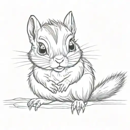 chipmunk huge eyes tattoo design idea