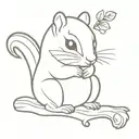 chipmunk holding tattoo design idea