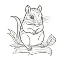 chipmunk holding tattoo design idea