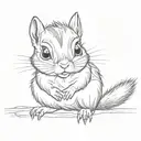 chipmunk huge eyes tattoo design idea