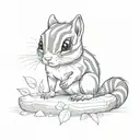 chipmunk huge eyes tattoo design idea