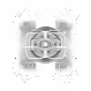 Rapper silhouette surrounded by soundwaves tattoo design idea