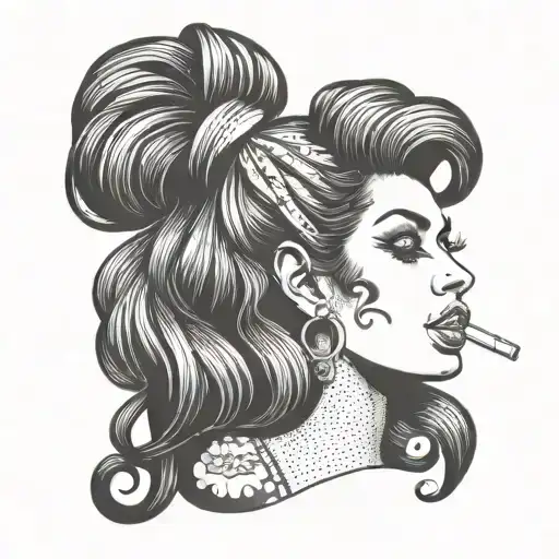 amy winehouse cartoon portrait style tattoo  tattoo design idea