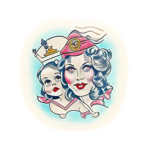 mama con dos hijas tattoo design idea