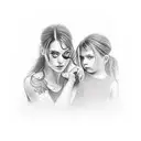 mama con dos hijas tattoo design idea