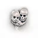 mama con dos hijas tattoo design idea