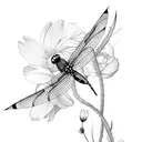 Feather, Dragonfly,Flowers  tattoo design idea
