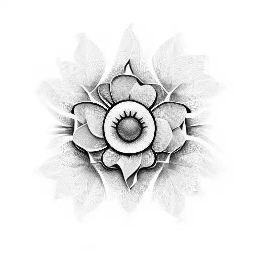3d Nipple replacemt flower tattoo design idea