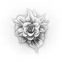 Nipple replacemt flower tattoo design idea