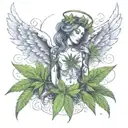 Cannabis Angel's Antithesis Stimulant tattoo design idea