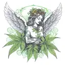 Cannabis Angel's Antithesis Stimulant tattoo design idea