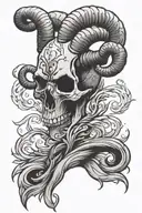 aries skull tattoo design idea