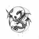 Dragon with a warrior tattoo design idea