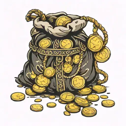 ISLAMIC Sack of Golden Coins tattoo design idea