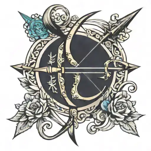 ISLAMIC Bow and Arrow tattoo design idea