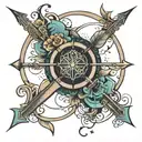 ISLAMIC Bow and Arrow tattoo design idea