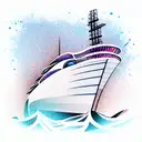 modern ship tattoo design idea
