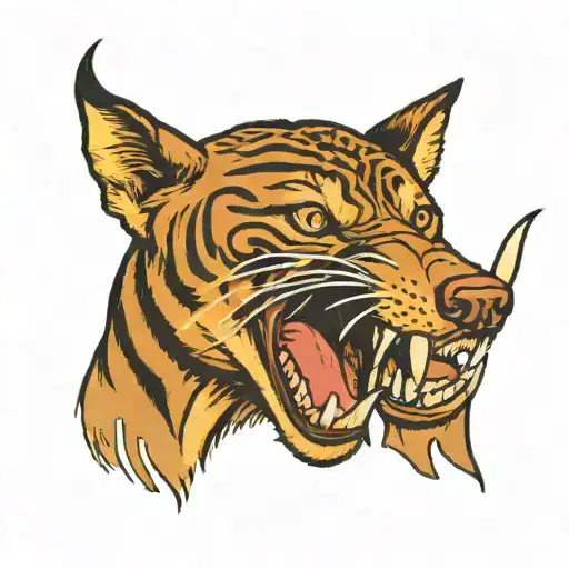 thylacine tattoo design idea