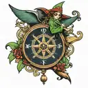 Peter Pan Jolly Roger compass tattoo design idea
