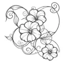 morning glory with snow drop flower intertwined infinity symbols tattoo design idea